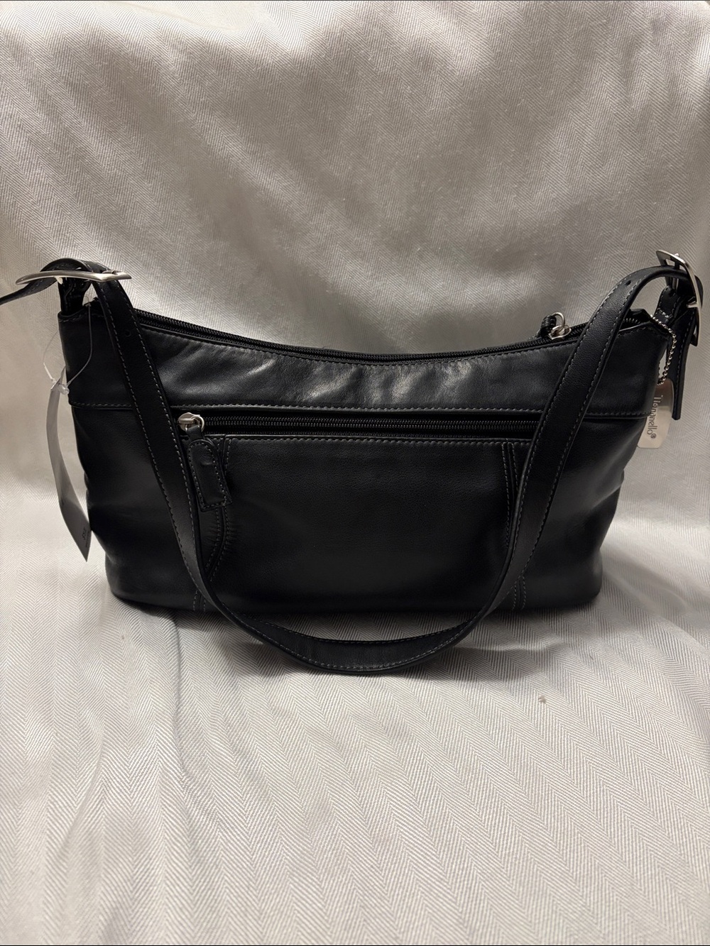 Tignanello Classic Black Leather Shoulder Bag